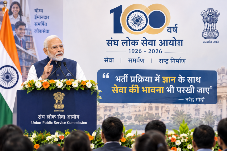 यूपीएससी के 100 साल पूरे, मोदी बोले- भर्ती प्रक्रिया में ज्ञान के साथ सेवा की भावना भी परखी जाए